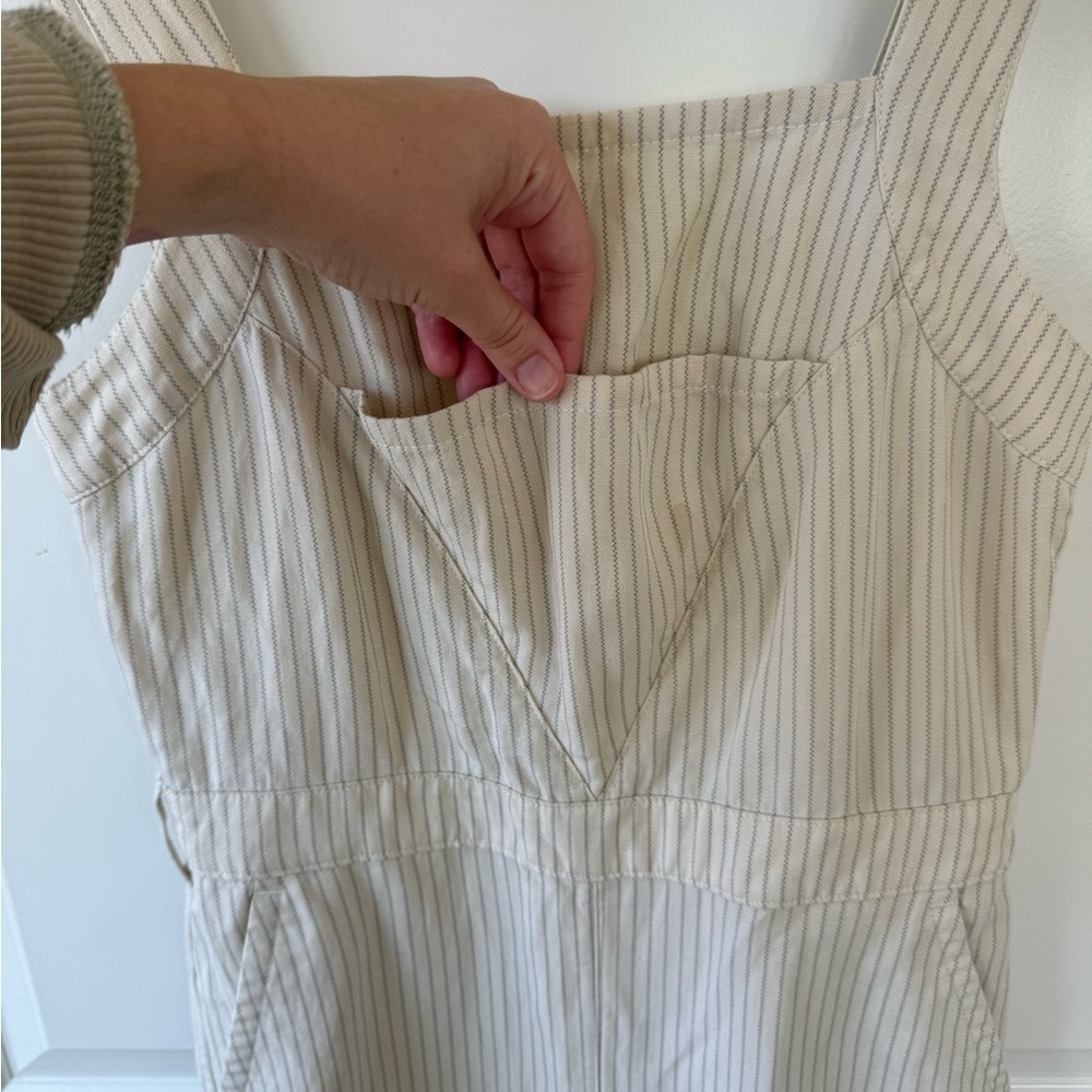 & Other Stories Utility Style Linen Stripped Jumpsuit 4 - Picture 5 of 7